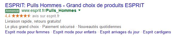 extension avis sur les marchands adwords