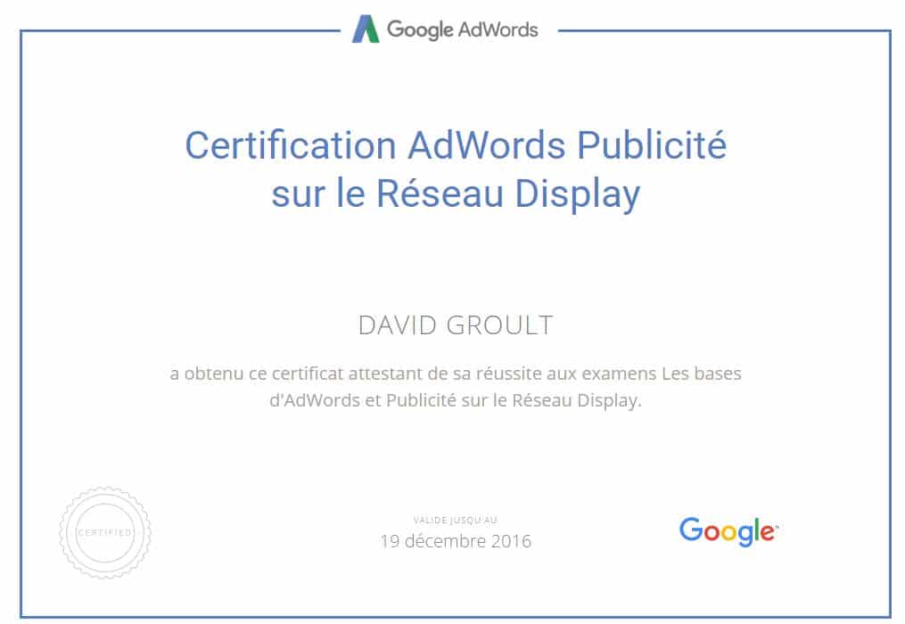 Display et Remarketing Adwords - David Groult