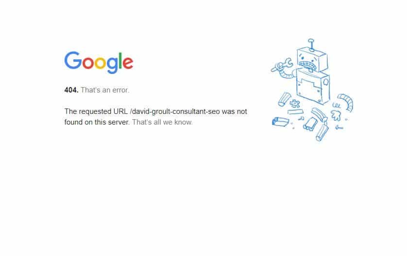 erreur 404 google